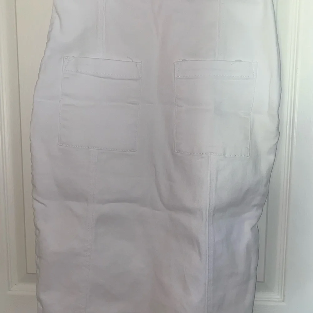 White Midi Denim Dress with Tortoise Accent by Shoe Dazzle EUC - Picture 11 of 12